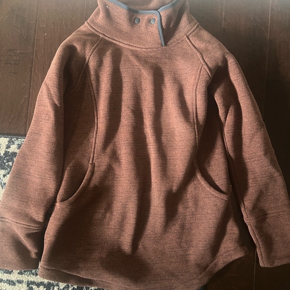 Cozy Brown Pullover with Button Detail - Picture 2 of 2